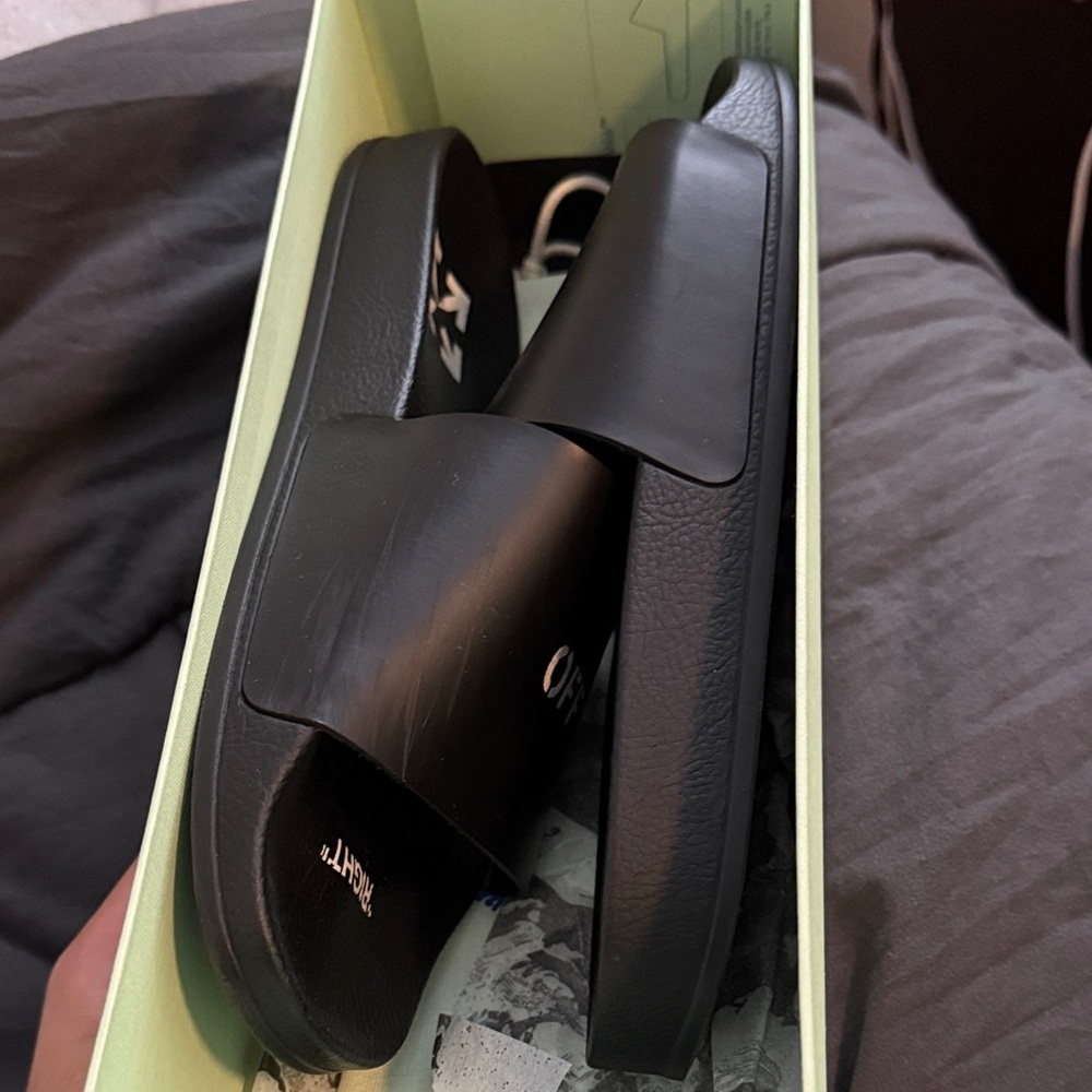 Off-White Black Slide Sandals